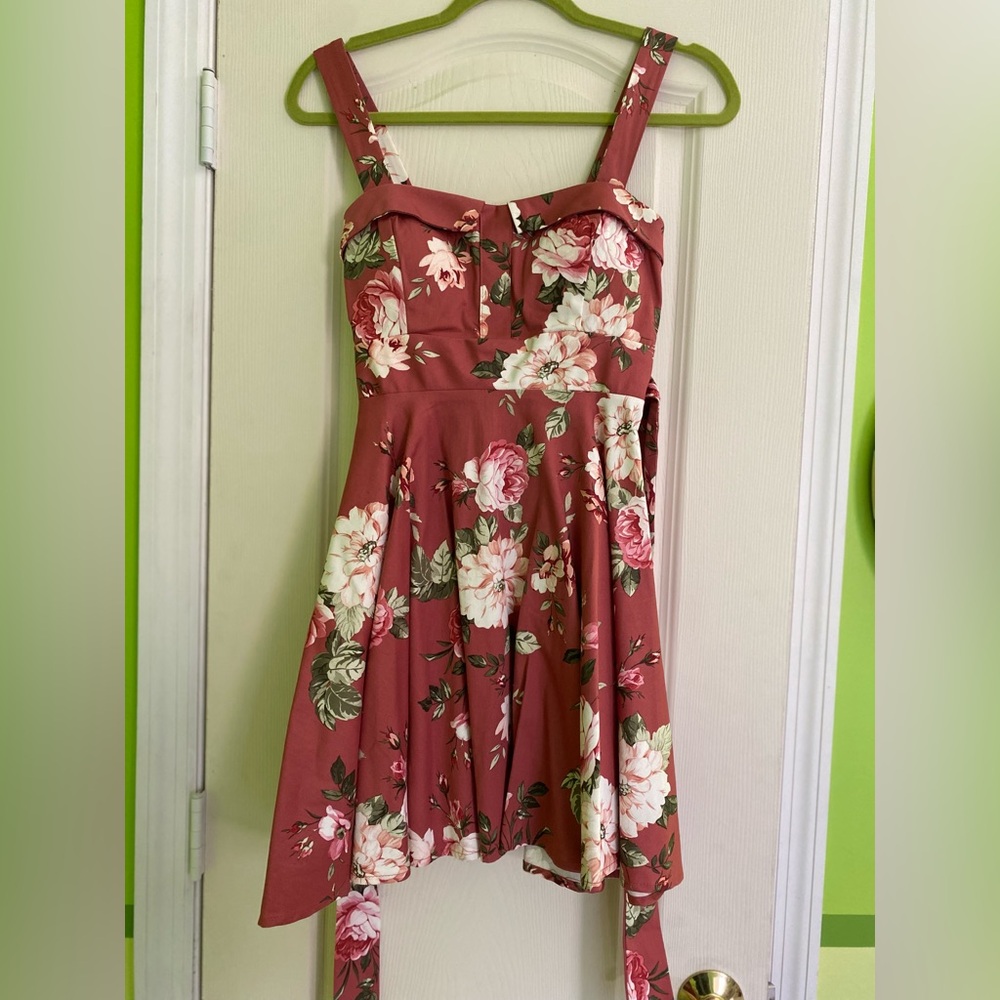 Coral Floral Dress